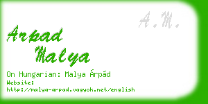 arpad malya business card